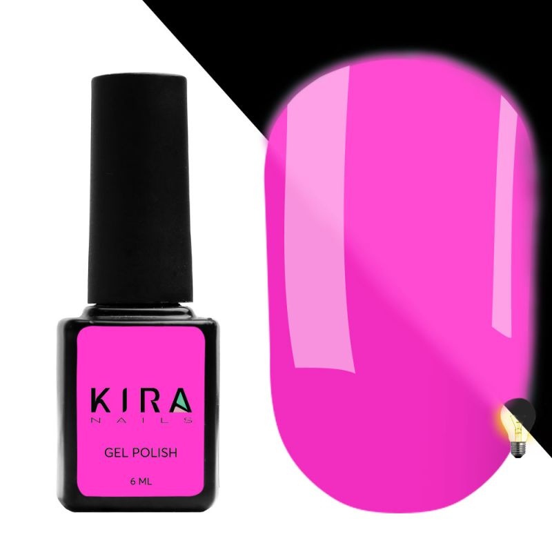 Гель-лак Kira Nails FLUO 008 (ягодный, флуоресцентный), 6 мл