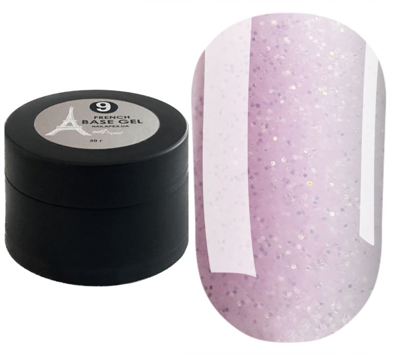 NailApex French Base FRB09 soft pink camouflage translucent base with shimmer, 30 ml