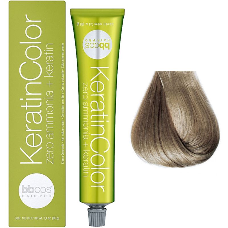 Bbcos Keratin Color крем-краска для волос 8/1 блондин светло-пепельный, 100 мл
