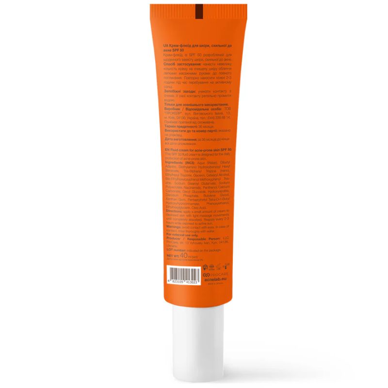 ACNELAB+ Крем-флюїд для шкіри, схильної до акне Spotcontrol SPF 50 Fluid cream for acne-prone skin, 40 мл