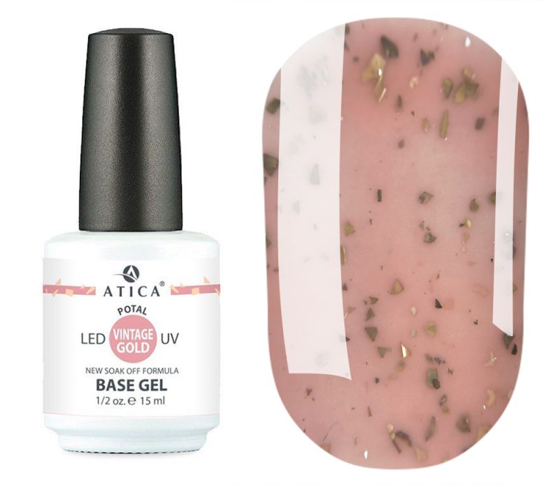 Atica Nail base Base Gel Vintage Gold Potal, 15 ml