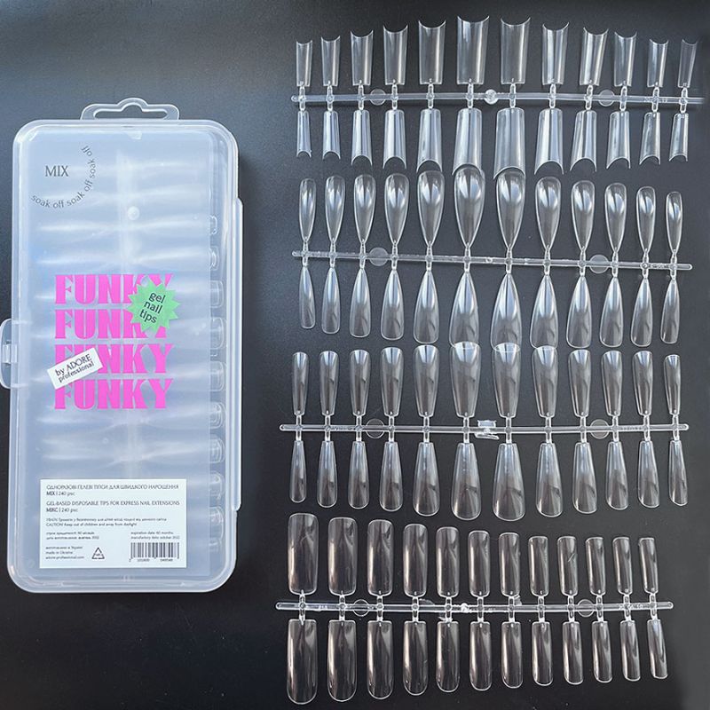 ADORE Funky Gel Nail Tips "MIX", 240 pcs