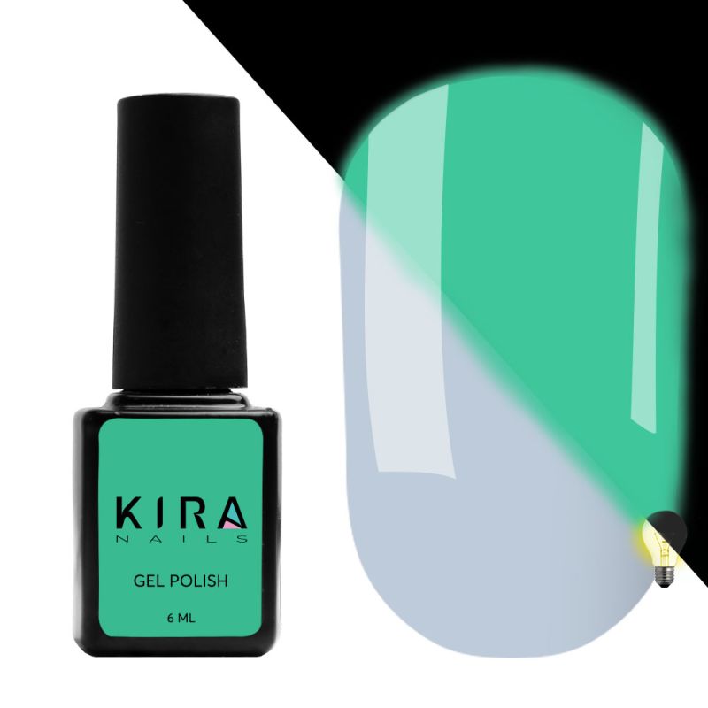 Гель-лак Kira Nails FLUO 013 (голубой, флуоресцентный), 6 мл