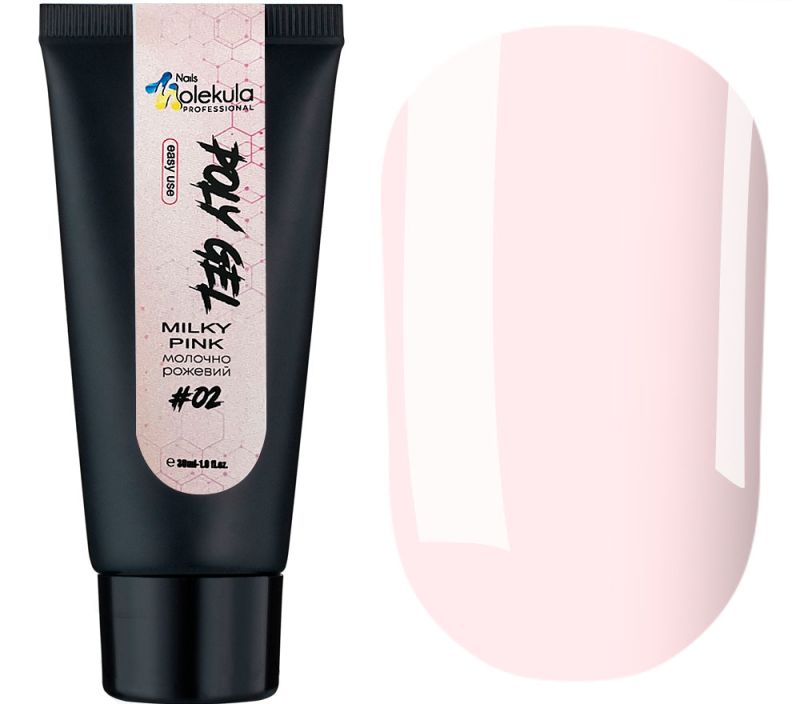 Molekula Gel for nails Poly Gel №02 Pink (light pink, translucent), 30 ml