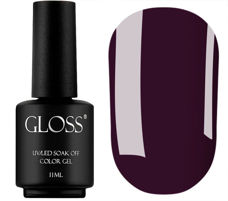 Гель-лак GLOSS 210 (темно-сливовий), 11 мл