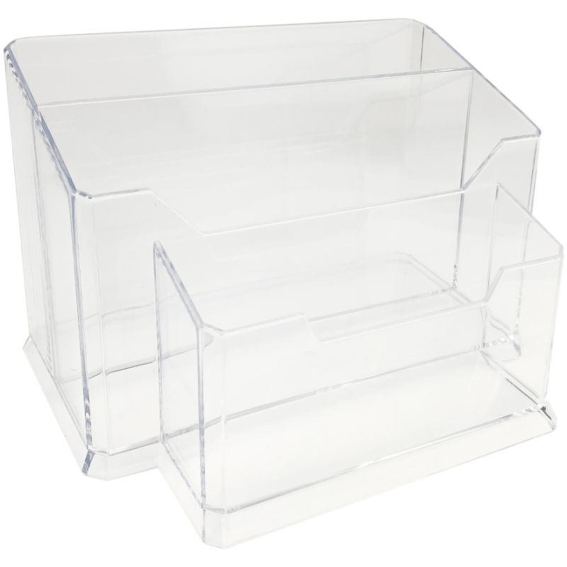 Stand for nail files and brushes on 3 sections (transparent)