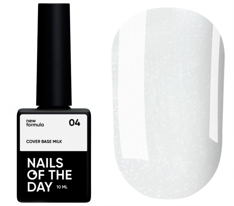 Nails Of The Day Cover base milk 04 (milk with honey shimmer), 10 ml