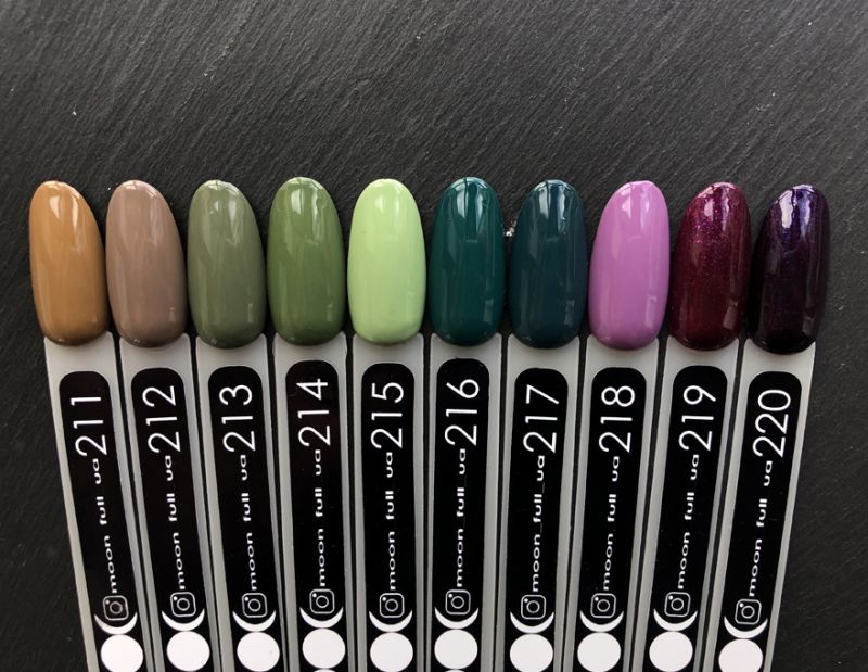 Гель-лак MOON FULL color Gel polish №217 (синьо-зелений, емаль), 8 мл