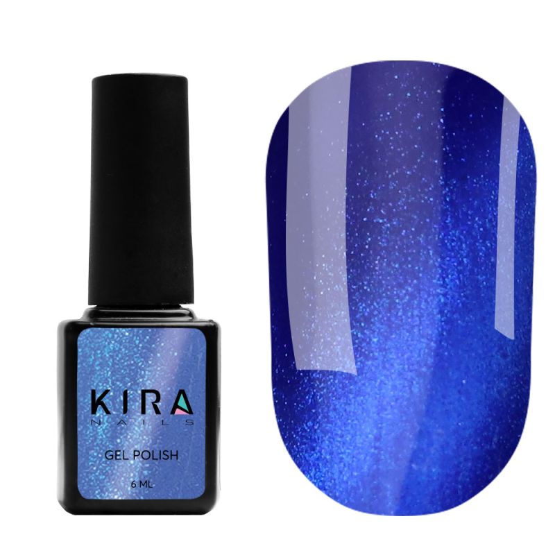 Гель-лак Kira Nails Cat Eye №008 (насыщенный синий, магнитный), 6 мл