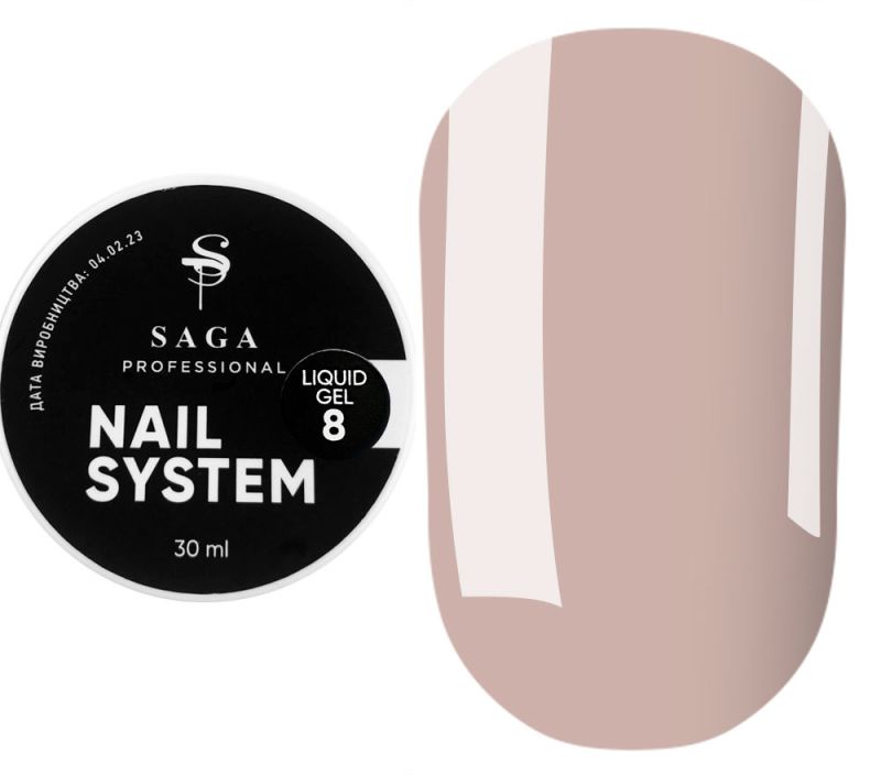 SAGA professional LIQUID GEL 08 (капучино), 30 мл