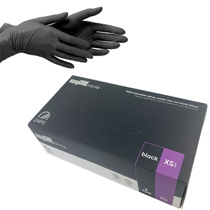 easyCARE Рукавички нітрилові Black (XS) 100шт/уп (50 пар), щiльнiсть 4 г