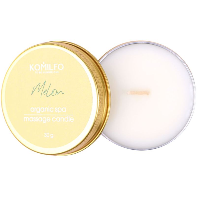 Komilfo Massage Candle – Melon, масажна свічка для шкіри, 30 г