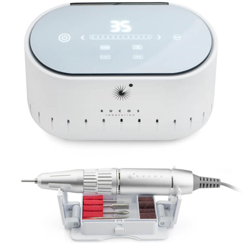 BUCOS Машинка для манікюру та педикюру Nail Drill X3 PRO WHITE PEARL (65W/35000 об.), (гарантія 12 місяців)