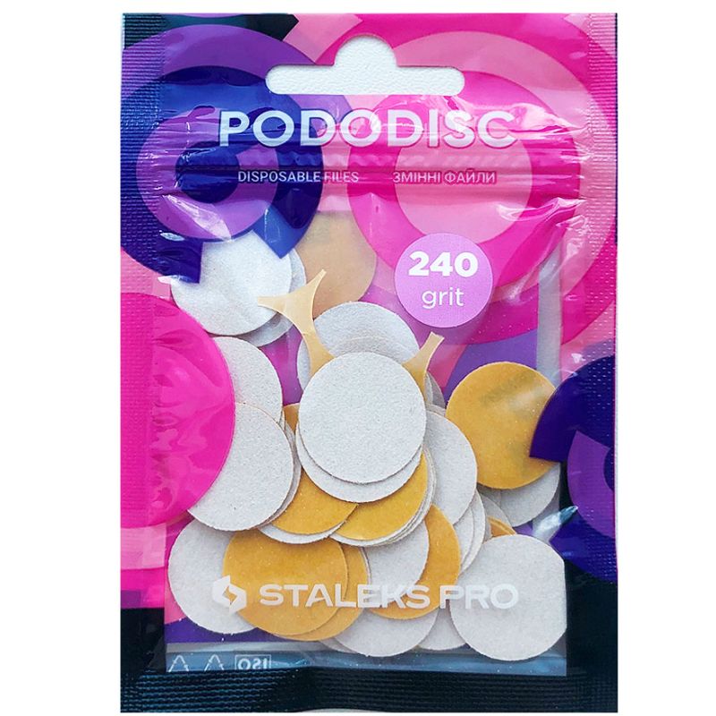 Сменные файлы белые для педикюрного диска PODODISC STALEKS PRO M 240 грит (50 шт)