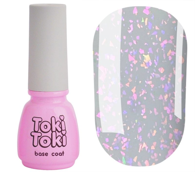 Toki Toki Nail base Stars Base SB05 (milky lilac with gold leaf), 5 ml