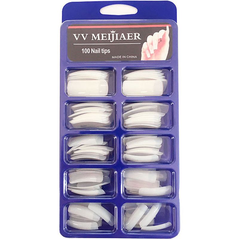 VV Meijiaer Tips for nail extension, Classic (wide contact area), 100 pcs., Matte