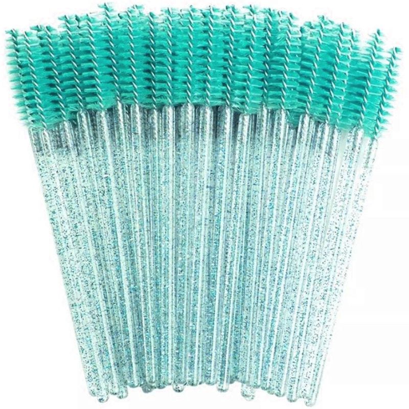 nylon - 50 pcs - м'ятна на прозорій основі з блакитними блискітками