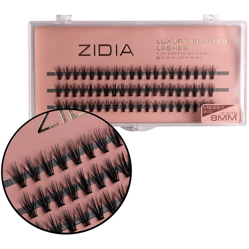ZIDIA Cluster lashes Ресницы-пучки 20D MESSY C 0,10 (3 ленты, размер 8 mm)
