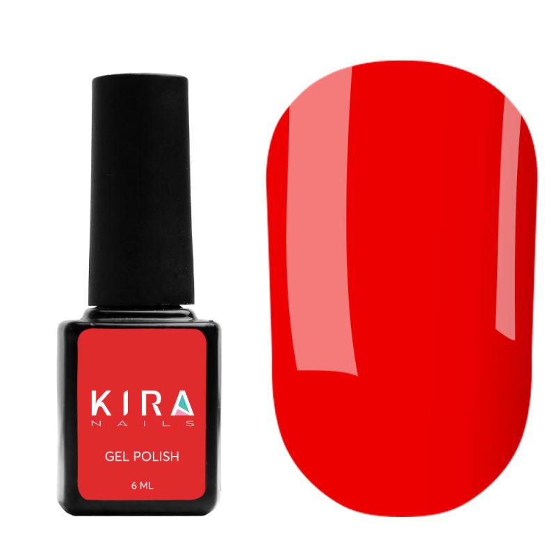 Kira Nails gel varnish No. 172 (coral, neon, translucent), 6 ml