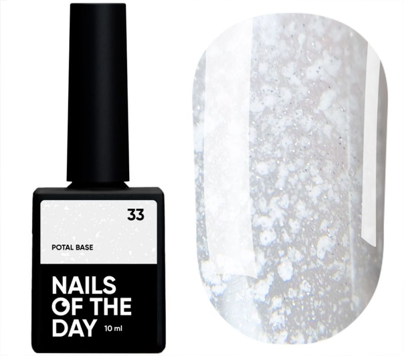 Nails Of The Day Base Potal No. 01 (milky with silver purple potal), 10 ml