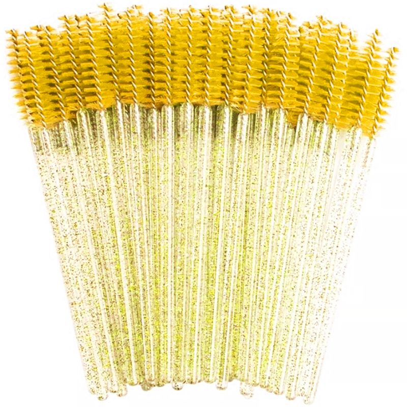 nylon - 50 pcs - жовта на прозорій основі з жовтими блискітками