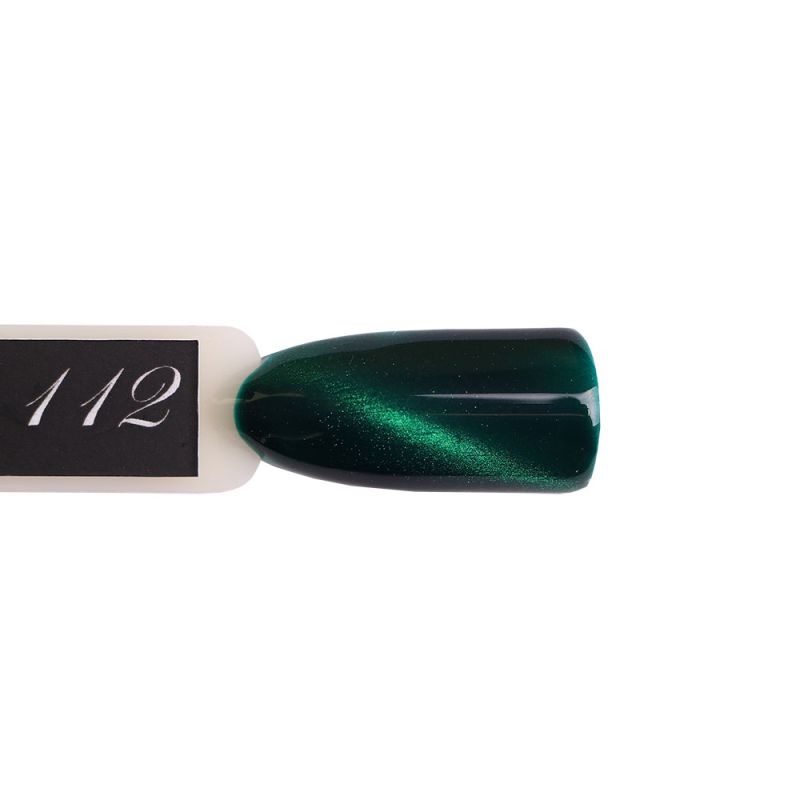 Gel Polish Komilfo Fantasy Cat's Eye 112 (emerald green, magnetic), 8 ml
