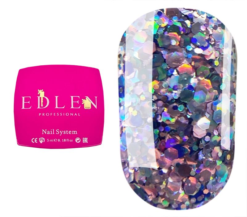 Edlen Gel nail polish Disco Glitter No. 04, 5 ml