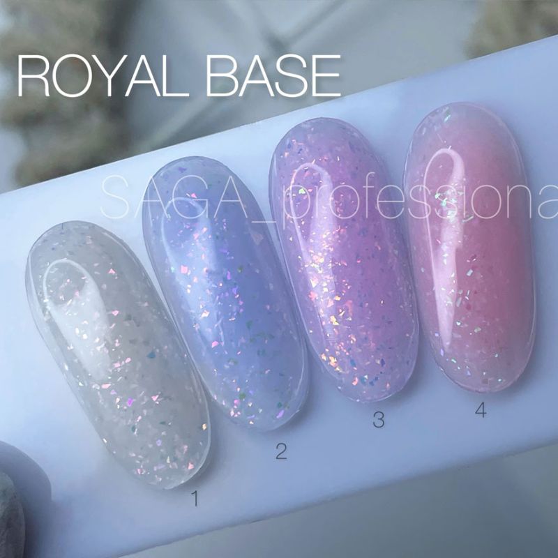 SAGA professional ROYAL BASE 4 (milky peach with flakes), 9 ml