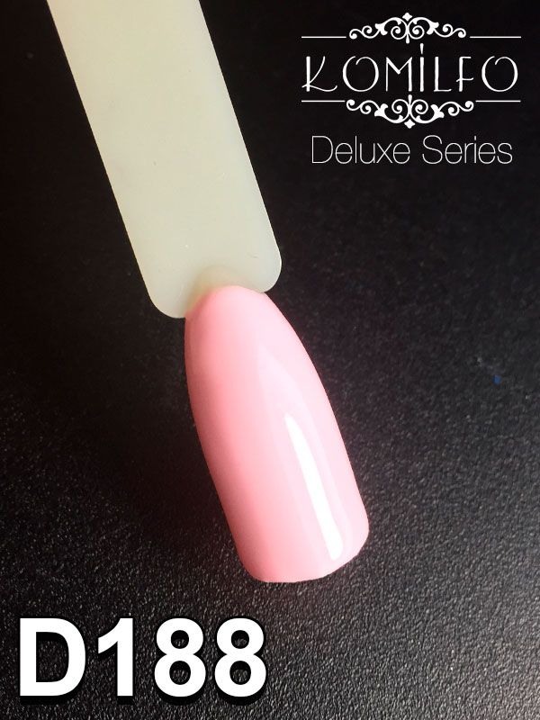 Гель-лак Komilfo Deluxe Series D188 (пастельний, світло-рожево-ліловий, емаль), 8 мл