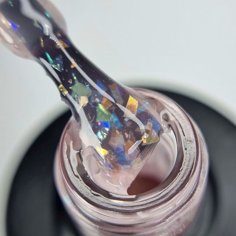 SAGA professional AGATE BASE 3 (ніжно-рожевий з ефектом битого скла), 9 мл