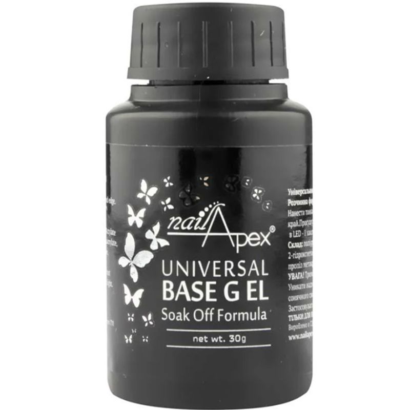 NailApex Soak Off UV Base густая каучуковая база универсальная, 30 мл