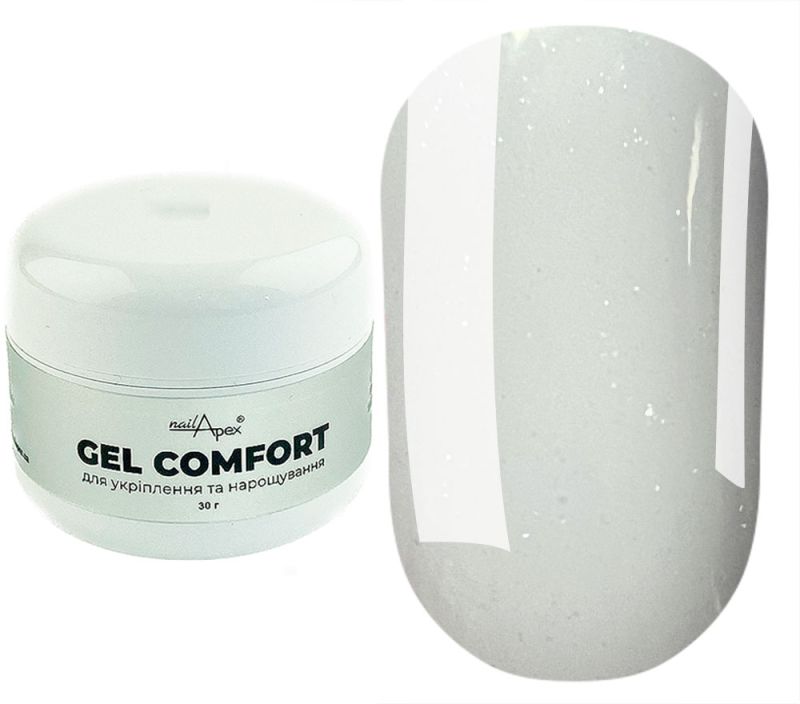 NailApex Dust-free gel COMFORT GEL No. 12 (milky with micro-shine), 30 ml