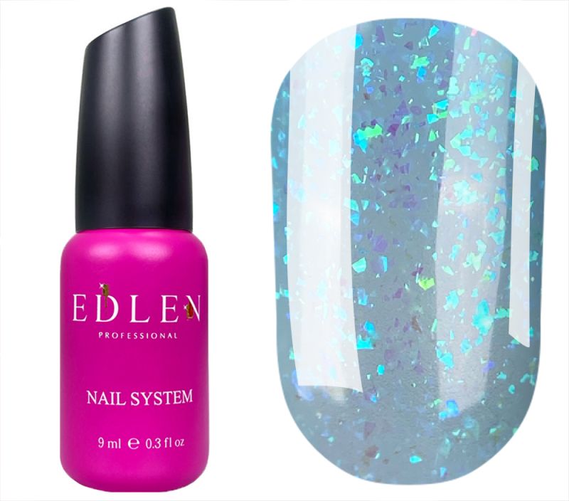 Edlen Nail base Cover base Shimmer 35 (turquoise-blue with colored shimmer), 9 ml