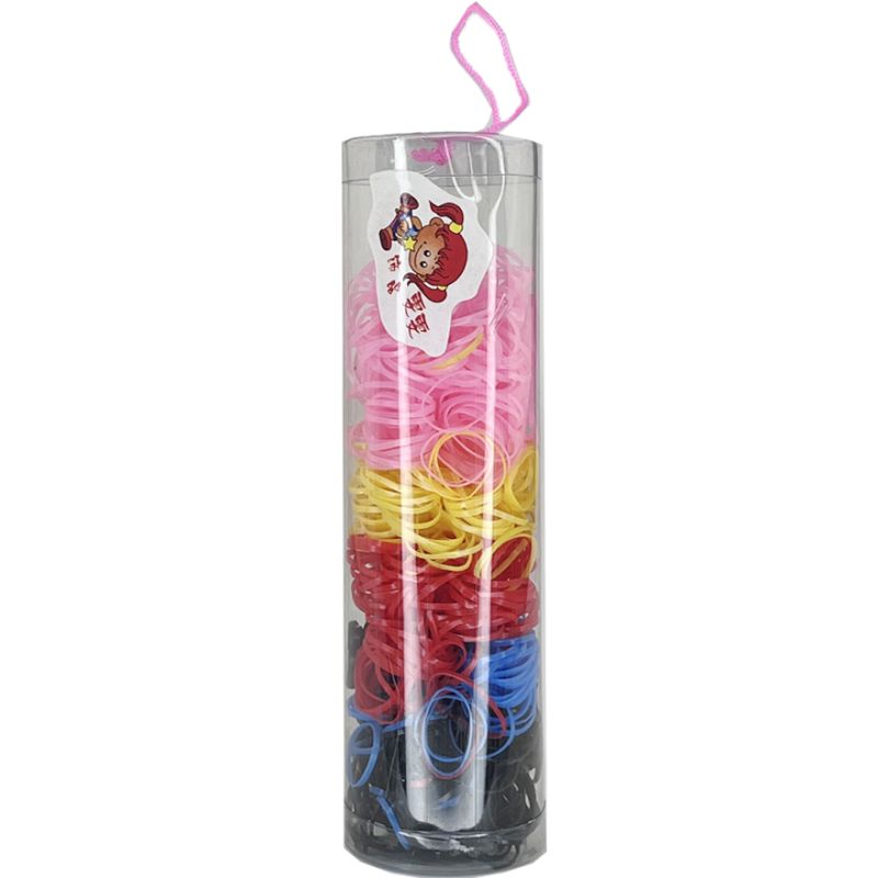 Silicone hair bands, colored 1.5 cm, 400 pcs per tube
