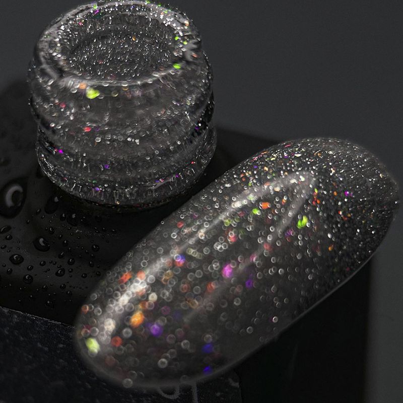 Nails Of The Day Base Reflective No. 01 (silver with silver and pink shimmer, reflective), 10 ml