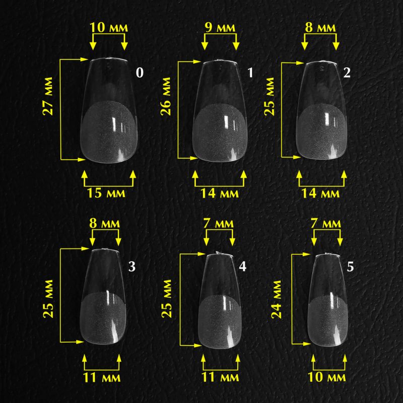 Komilfo SoFast Nail Forms Ballerina Medium - gel forms for extension, 240 pcs