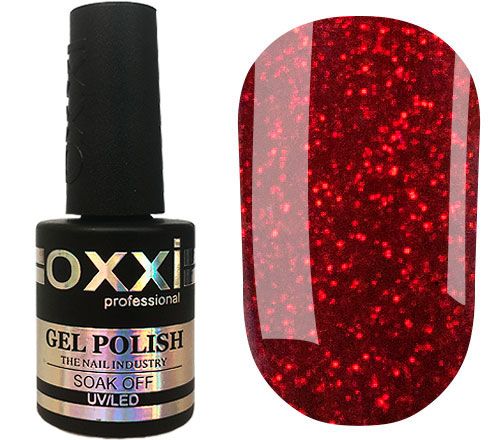 Гель-лак OXXI Professional №219 (красно-бордовый, с блестками), 10 мл