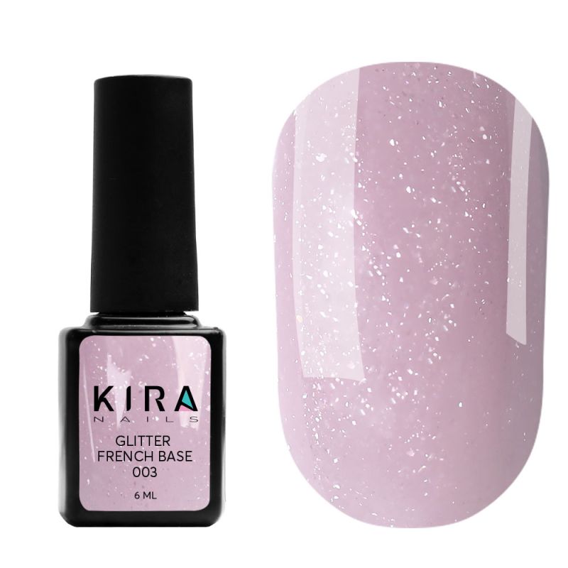 Kira Nails База для нігтів Glitter French Base 003, 6 мл