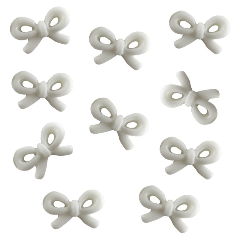 Декор для ногтей White Bows, 10 х 7 мм, 10 шт в уп