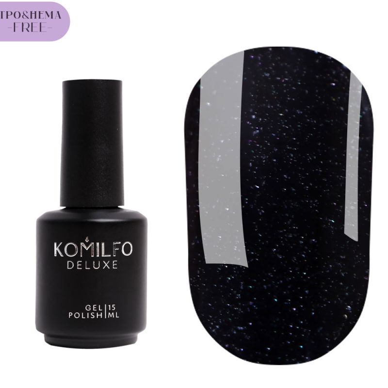 Komilfo No Wipe Glitter Top HEMA/TPO free - топ для гель-лаку з гліттером без ЛШ, 15 мл