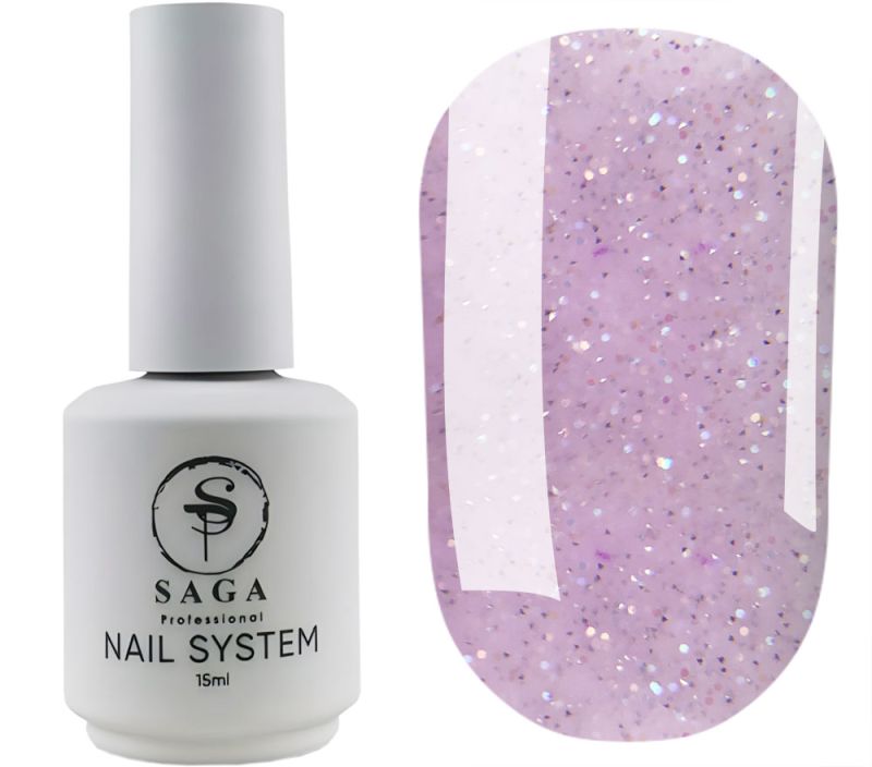SAGA professional LIQUID GEL 26 (розовый с блестками, светоотражающий), 15 мл