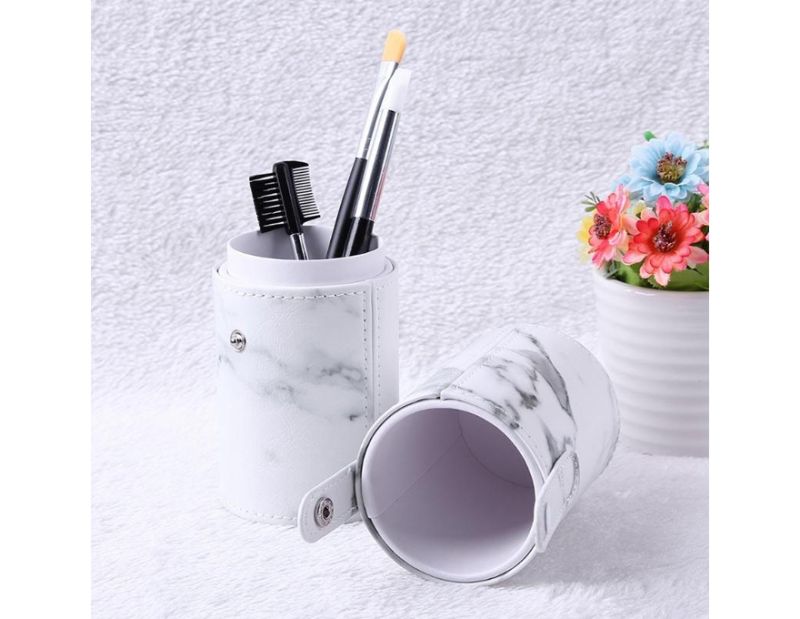 Brush storage tube white (marble), length 23 cm