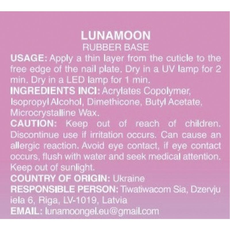 LUNA Rubber Base for gel polish, 13 ml