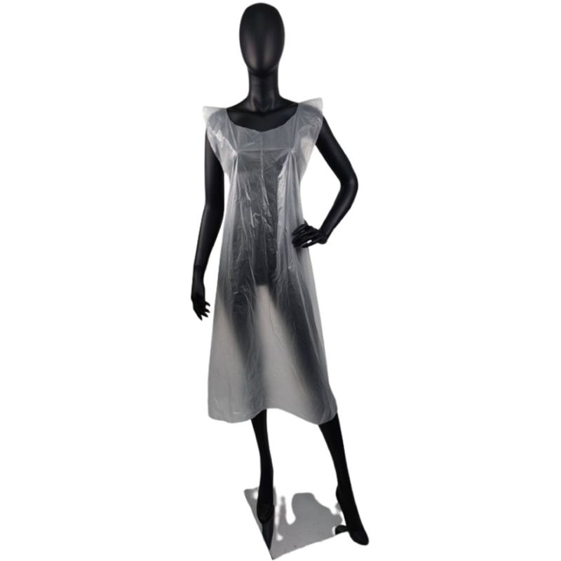 TIMPA Disposable apron, polyethylene, transparent 100x135 cm (100 pcs/pack)