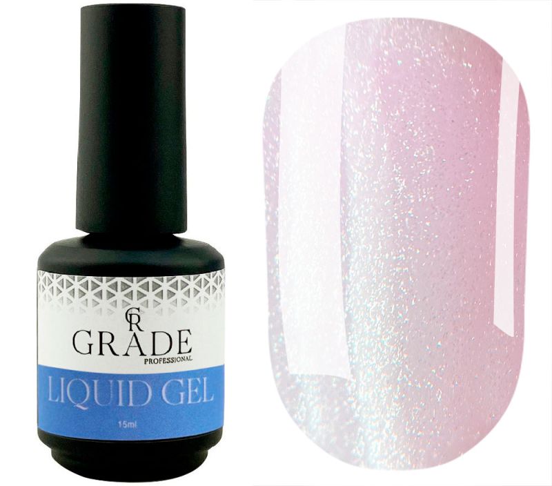 Grade Гель жидкий Shine 02 (светло-розовый с шиммером), 15 мл