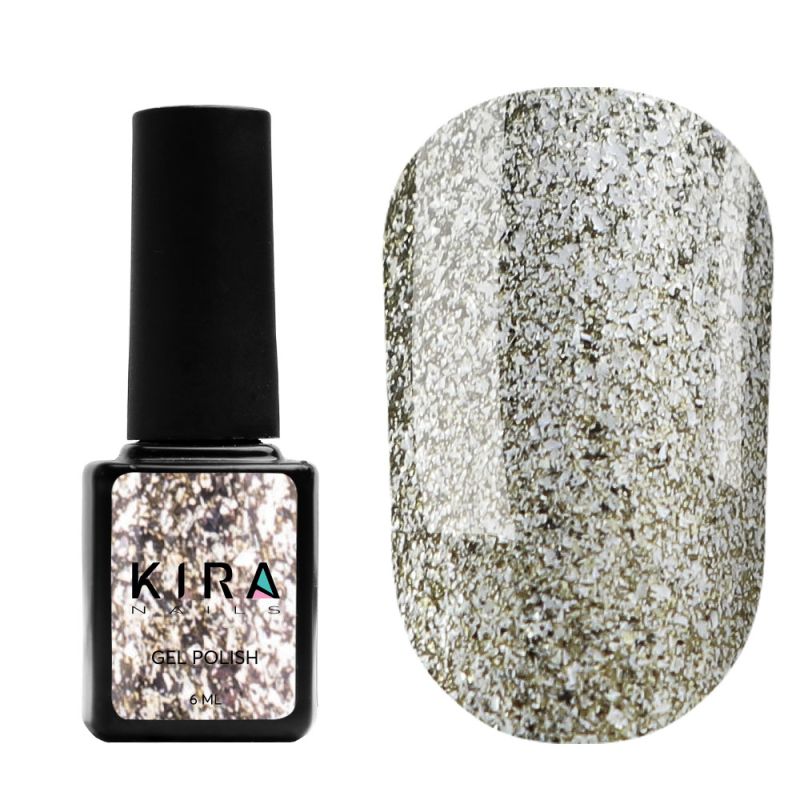 Kira Nails 24 Karat gel varnish No. 003 (white gold with a lot of sparkles), 6 ml
