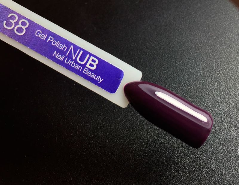 NUB 038 Blueberry Pie gel varnish (dark eggplant, enamel), 8 ml