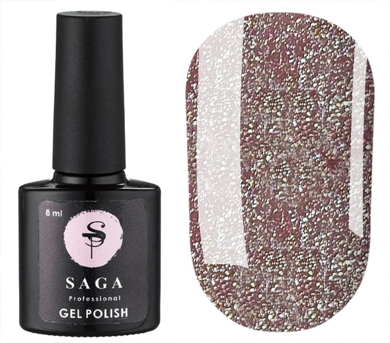 SAGA professional Гель-лак Fiery gel 4 (лиловое золото с микроблеском, светоотражающий), 8 мл