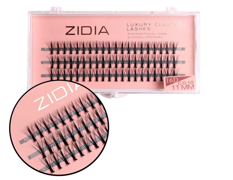 ZIDIA Cluster lashes Ресницы-пучки 16D KIM C 0,10 (3 ленты, размер 11 мм)