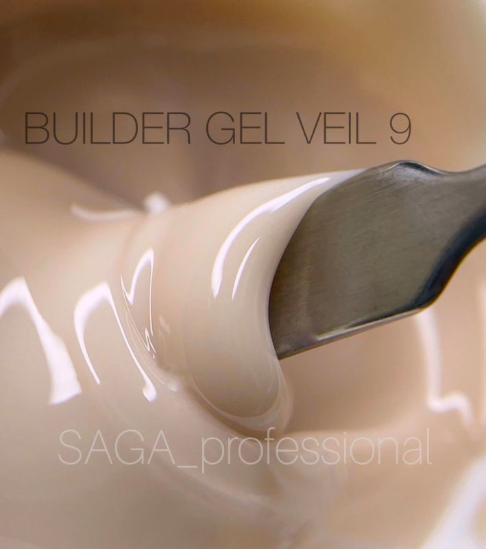 SAGA professional Builder Gel Veil 09 (молочно-бежевый), 15 мл